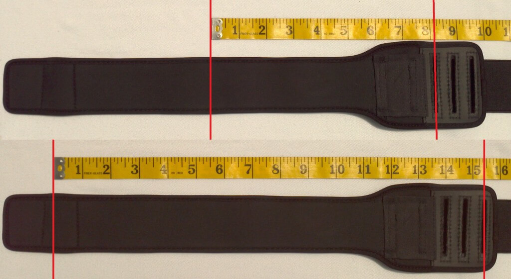 Longest and shortest arm cuff adjustments (Regular size)